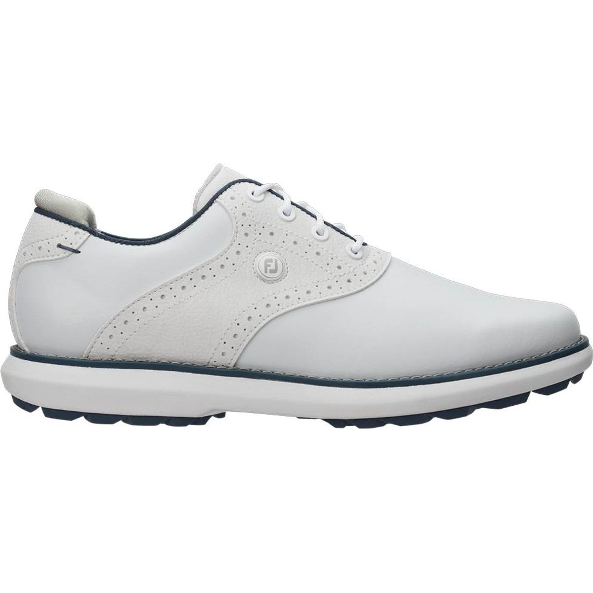 Footjoy Traditions Vandtætte Dame Golfsko Uden Spikes - White/Blue/Grey - Str. 38 1/2 Bred