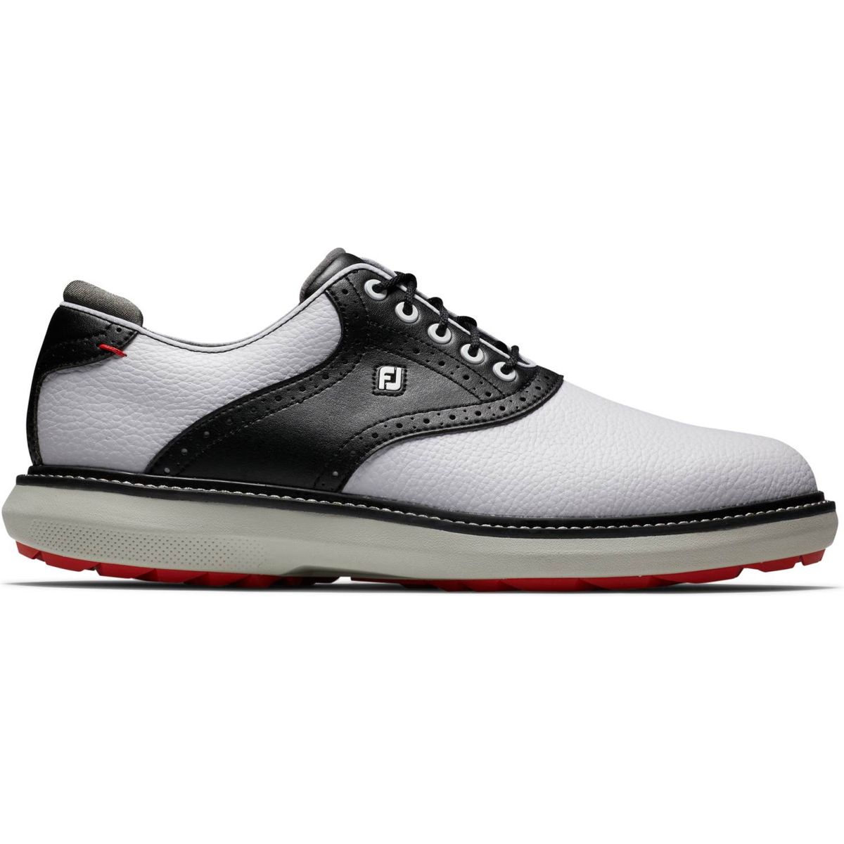 Footjoy Traditions Vandtætte Herre Golfsko Uden Spikes - White/Black/Grey - Str. 40 Normal