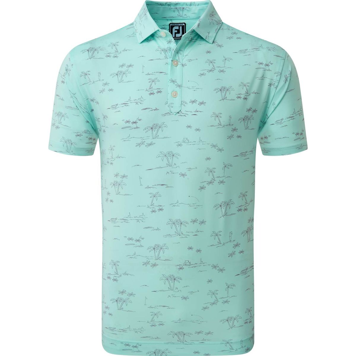 Footjoy Tropic Golf Print Herre Poloshirt - A Sur/Lav - Str. M