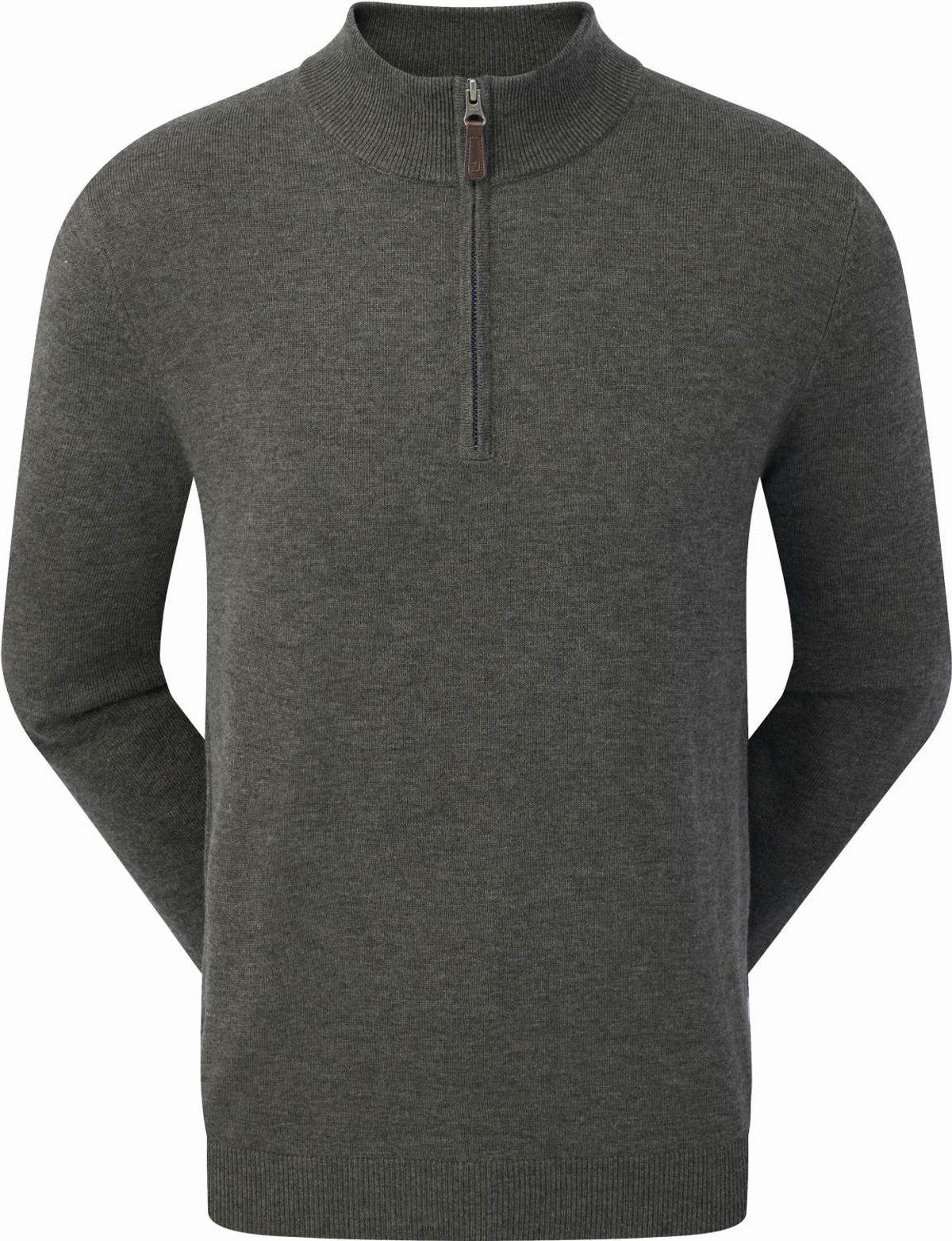 Footjoy Wool Blend 1/2 Zip Herre Pullover - Heather Charcoal - Str. L