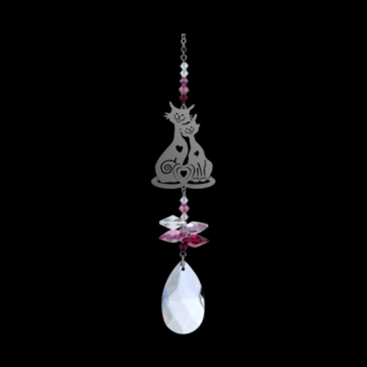 Forelskede katte - Swarovski krystaller small - GodKarmaShop