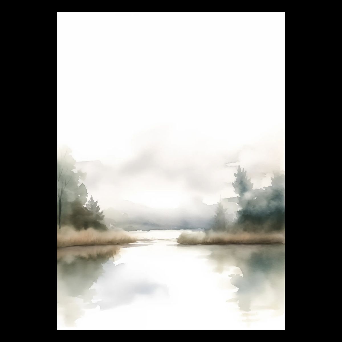 Forest Lake Serenity Plakat 21x30 cm (A4) / Egetræ