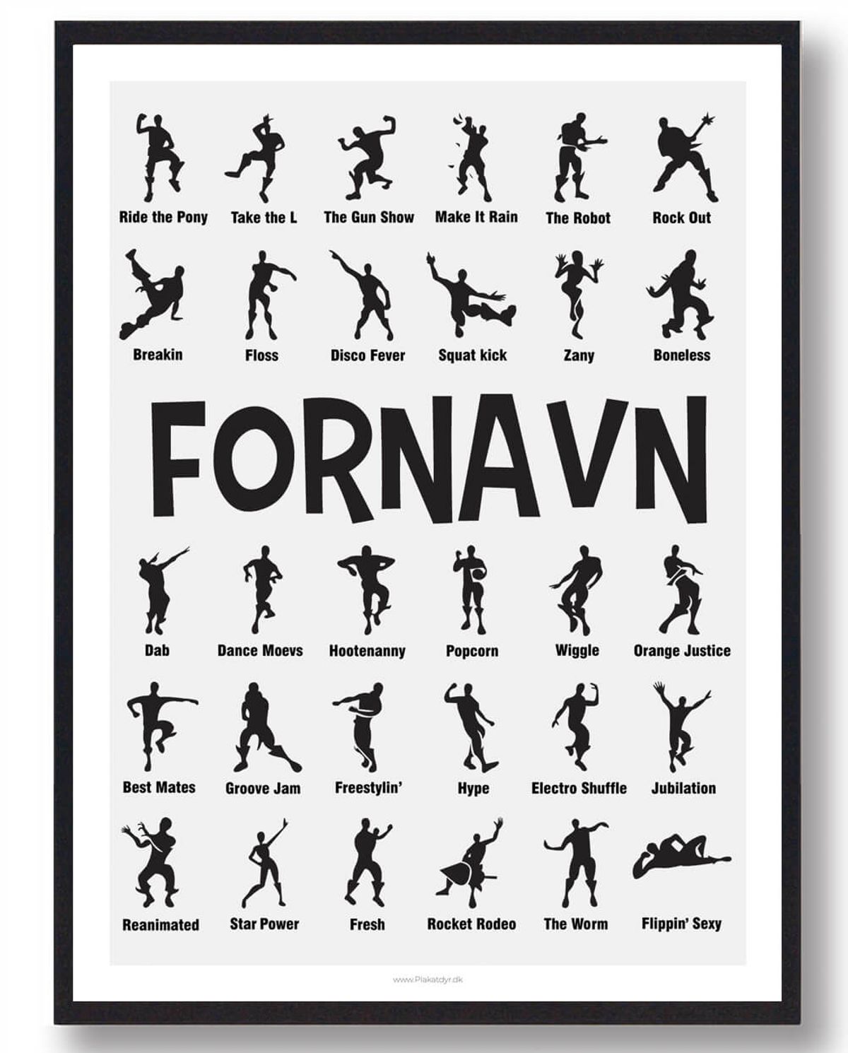 Fortnite plakat med navn (Størrelse: L - 50x70cm (B2))