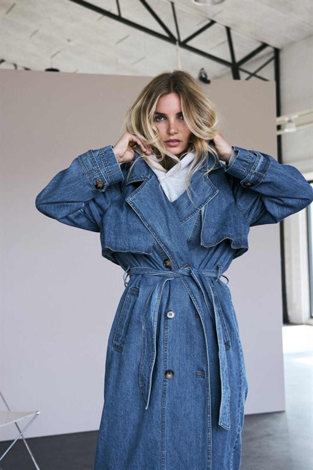 FORUDBESTILLING (JAN) - Co' Couture - Delina Denim Trench Coat - Dark Denim