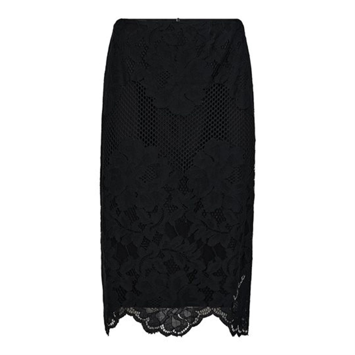 FORUDBESTILLING (NOV/DEC) Haute L ' Amité - Curvey Lace Hem Pencil Skirt - Black