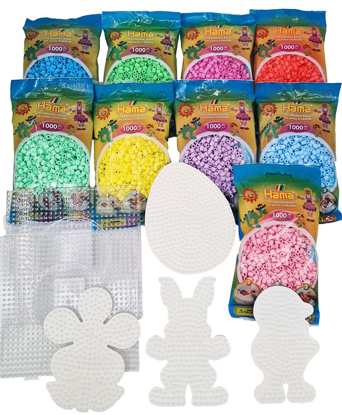 Forår/Påske Hama Krea-pakke med 9.000 Perler + 6 Perleplader