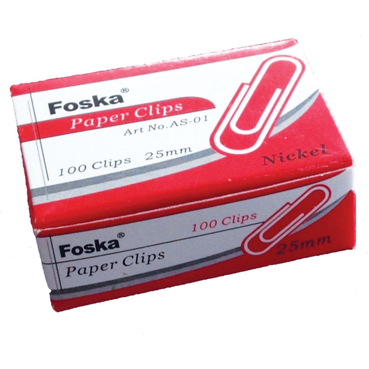 FOSKA PAPIRCLIPS 25 MM., 10x100 stk.