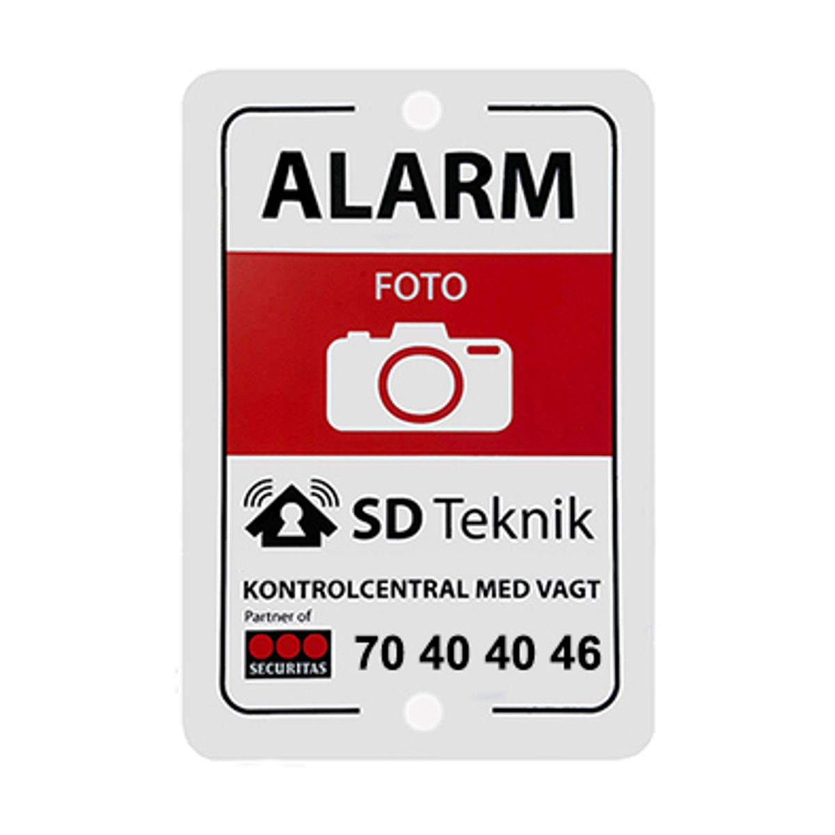 Fotoalarm plastskilt