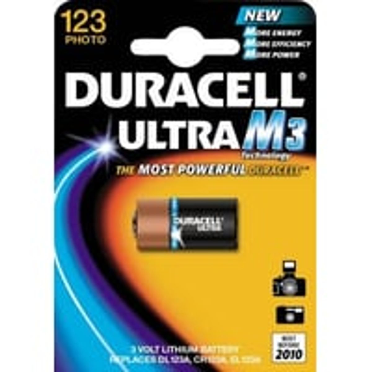 Fotobatteri Lithium 3,0V, CR17345, 123A-B1 - Duracell