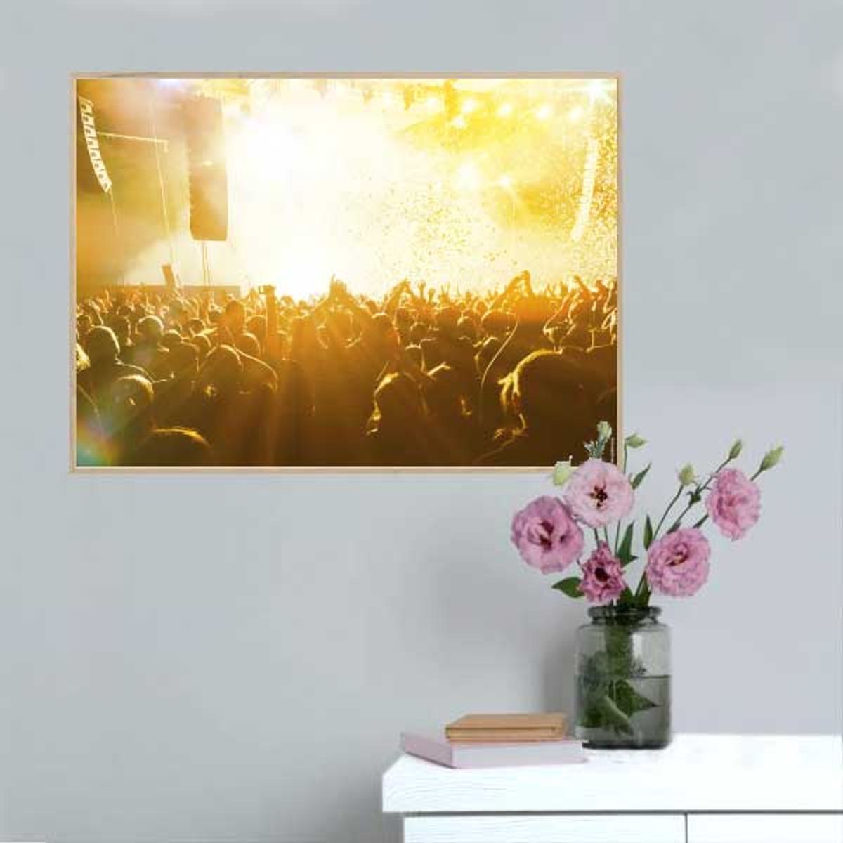 Fotoplakat - Koncert med orange lys - 50 x 40 cm / Large / vandret