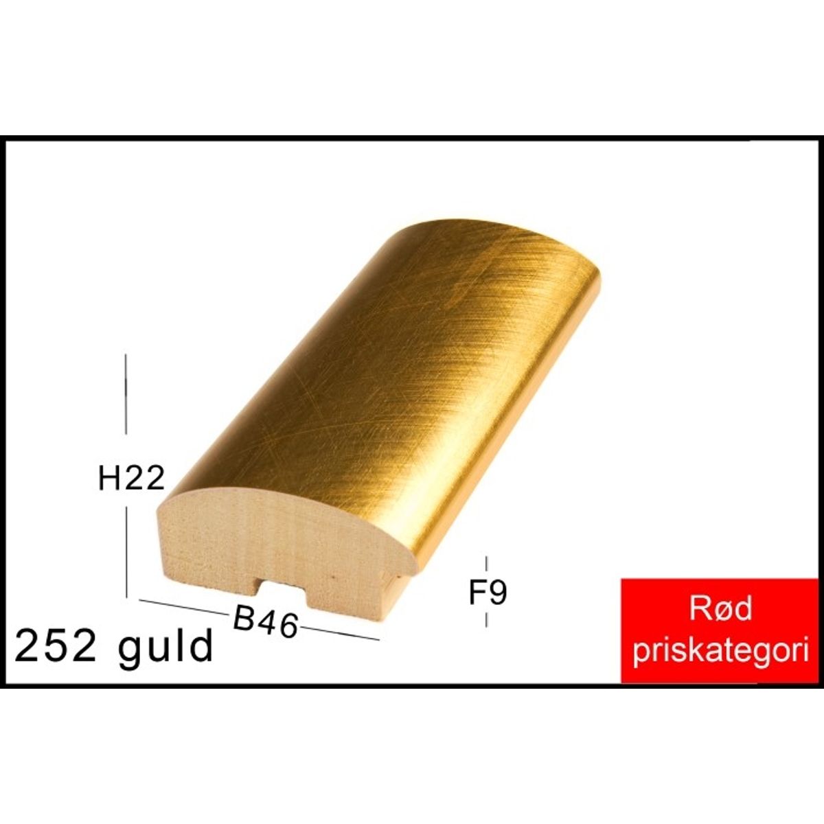 Fotoramme Nr. 252 Krydsrevet Guld-40x50