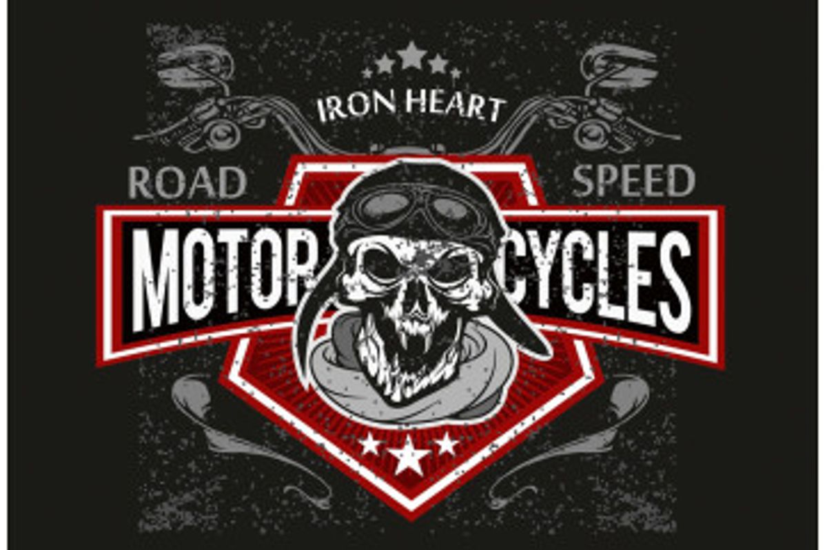 Fototapet - Retro Biker Skull