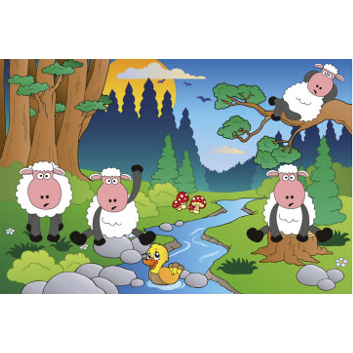 Fototapet - Sheep In Forest