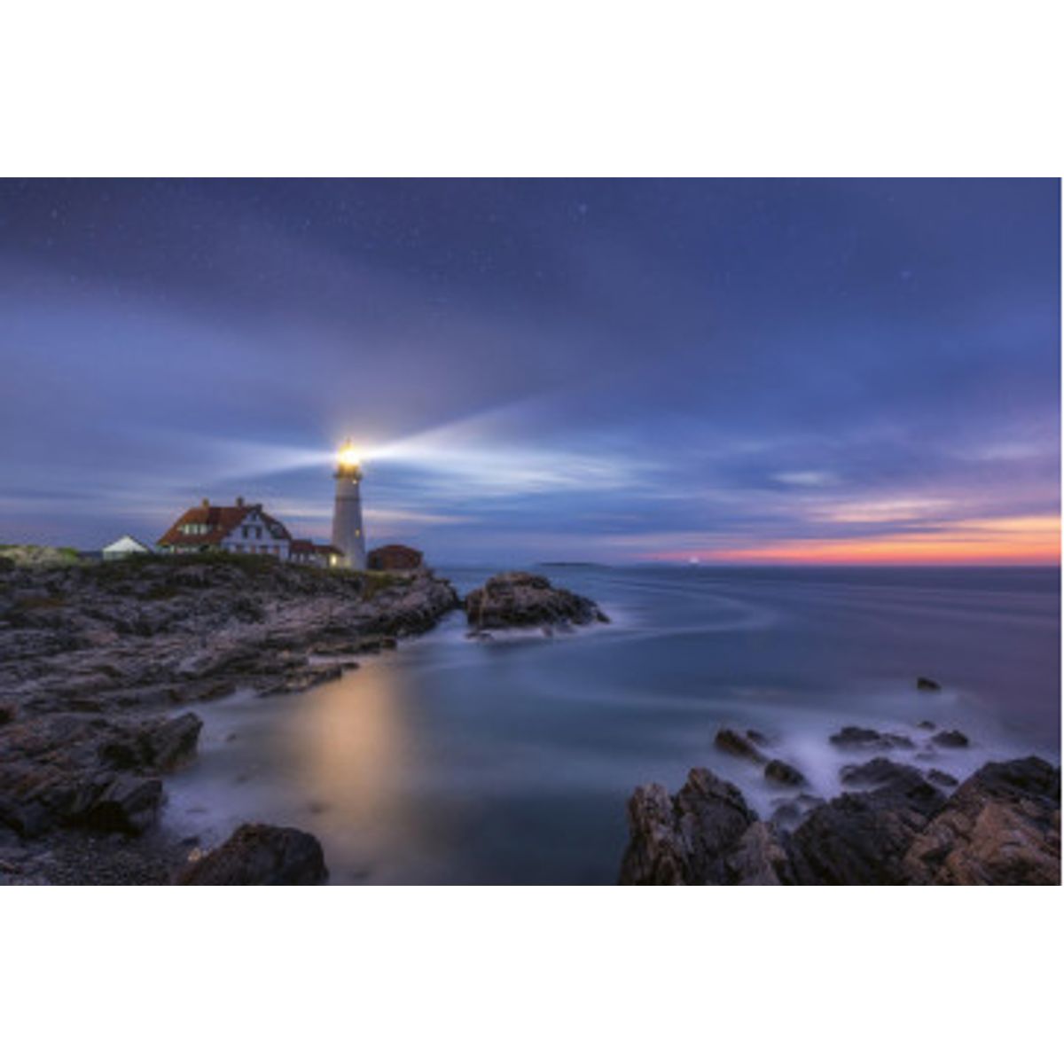 Fototapet - Stars Over Lighthouse