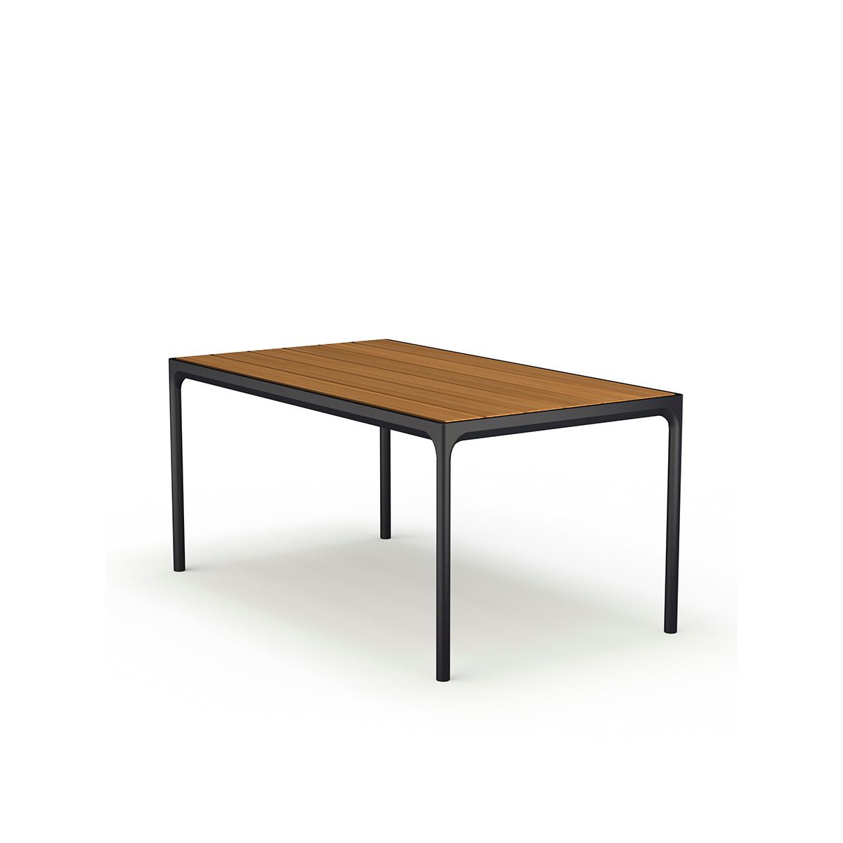 Four Table 160 x 90 cm fra Houe (Sort aluminium stel / bambus bordplade)