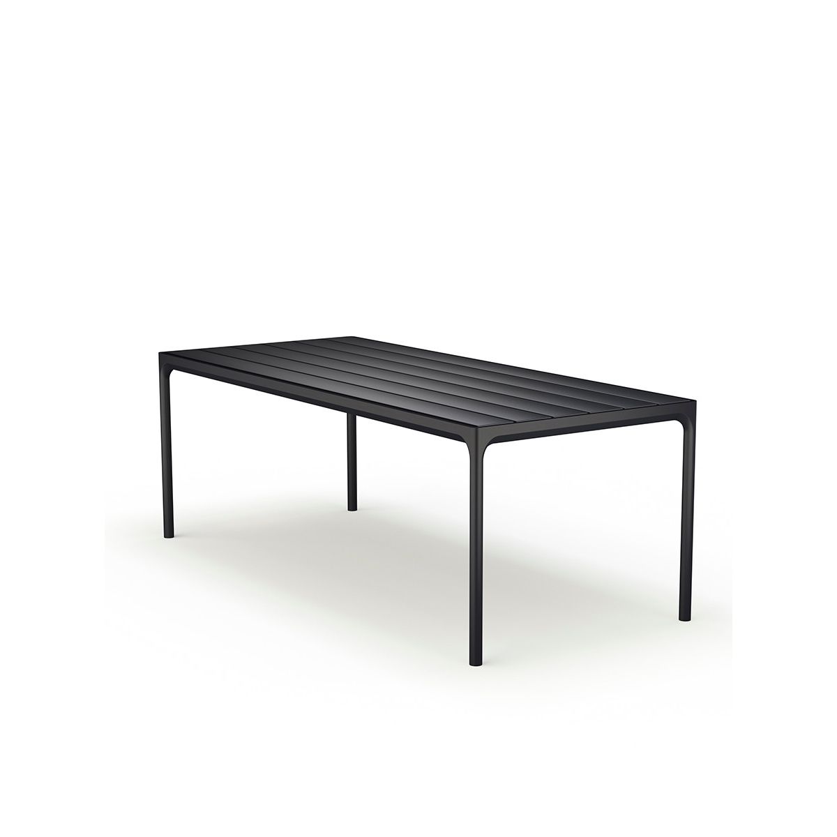 Four Table 210 x 90 cm fra Houe (Sort aluminium stel / sort aluminium bordplade)