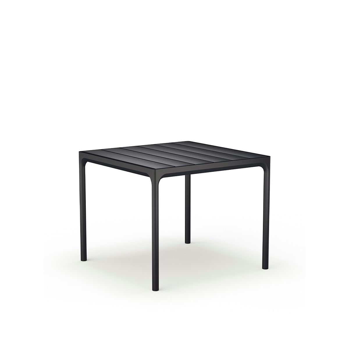 Four table 90 x 90 cm fra Houe (Sort aluminium stel / sort aluminium bordplade)