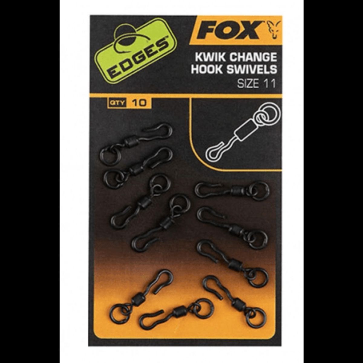 Fox Edges Kwik Change Hook Swivels Size 11