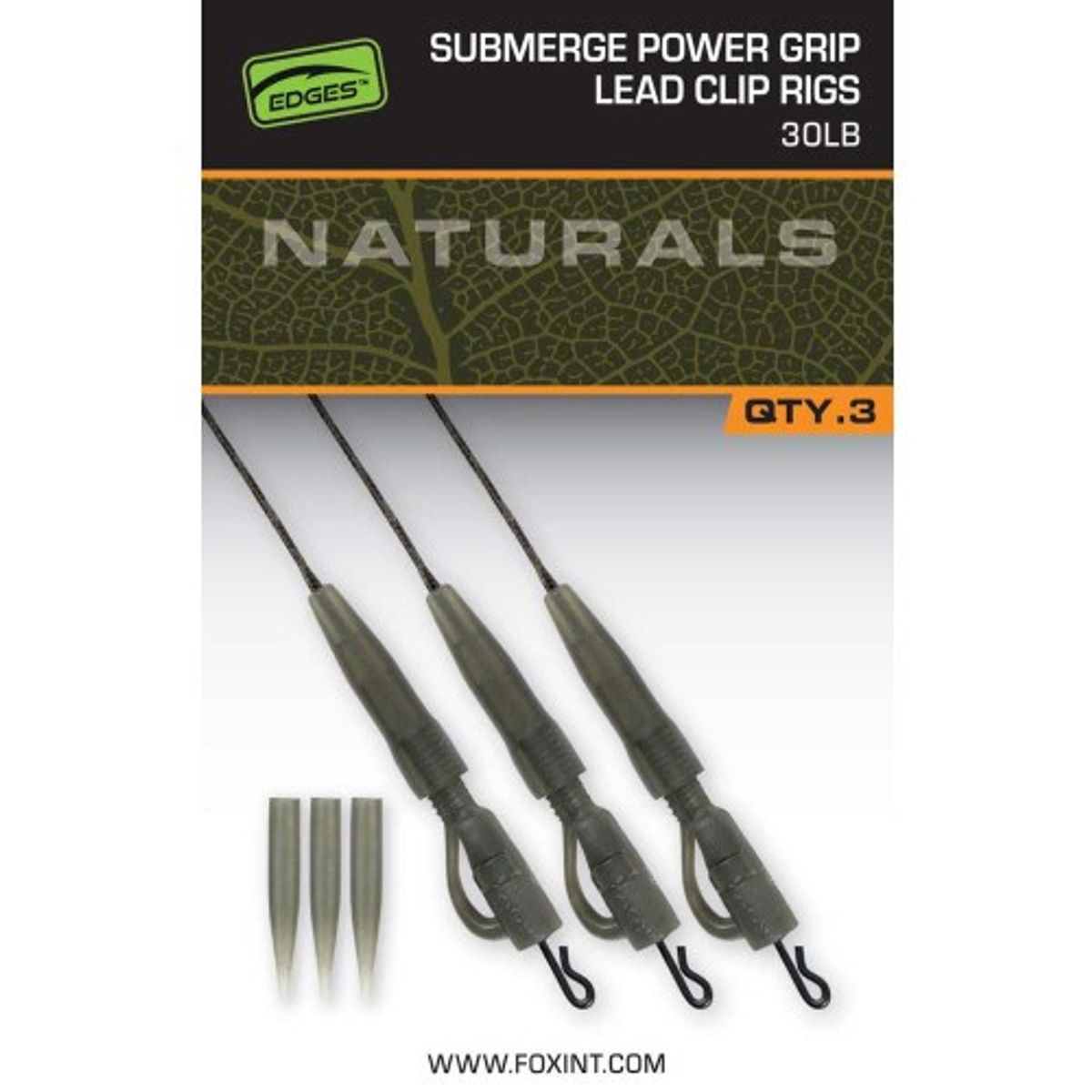 Fox Edges Naturals Submerge Power Grip Lead Clip Rigs 30lb