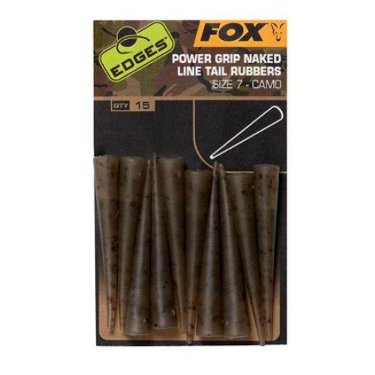 Fox Edges Power Grip Naked Line Tail Rubbers Size 7 Camo