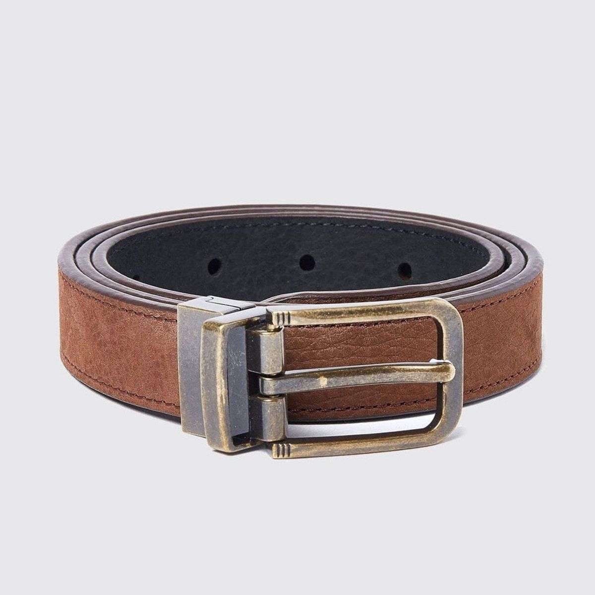 Foynes Reversible Ladies Belt bælte, læder, walnut/black - 30-32