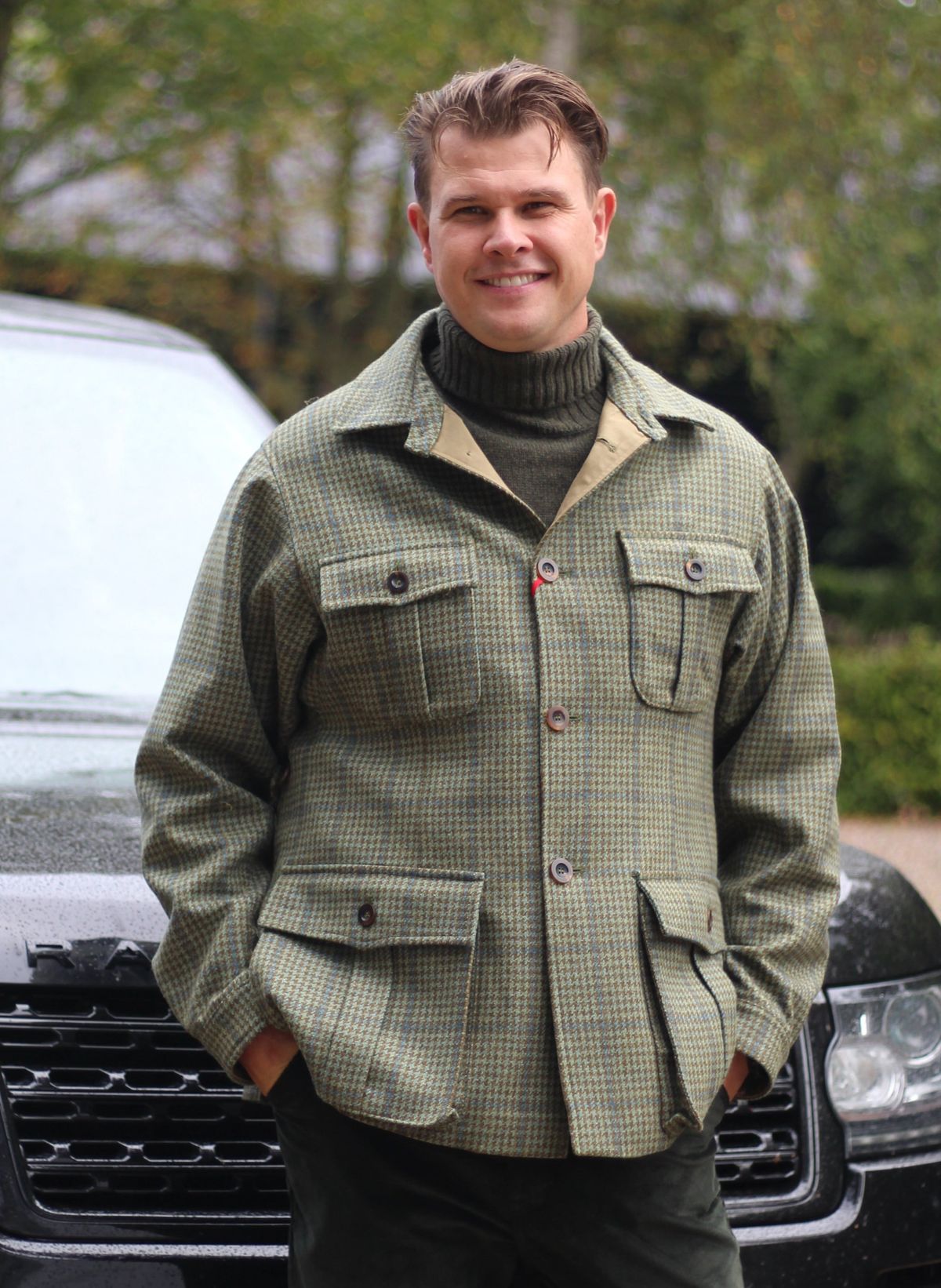 Franken & Cie Half Norfolk Fieldsports jakke, ternet, Lovat tweed - 46 (EU)