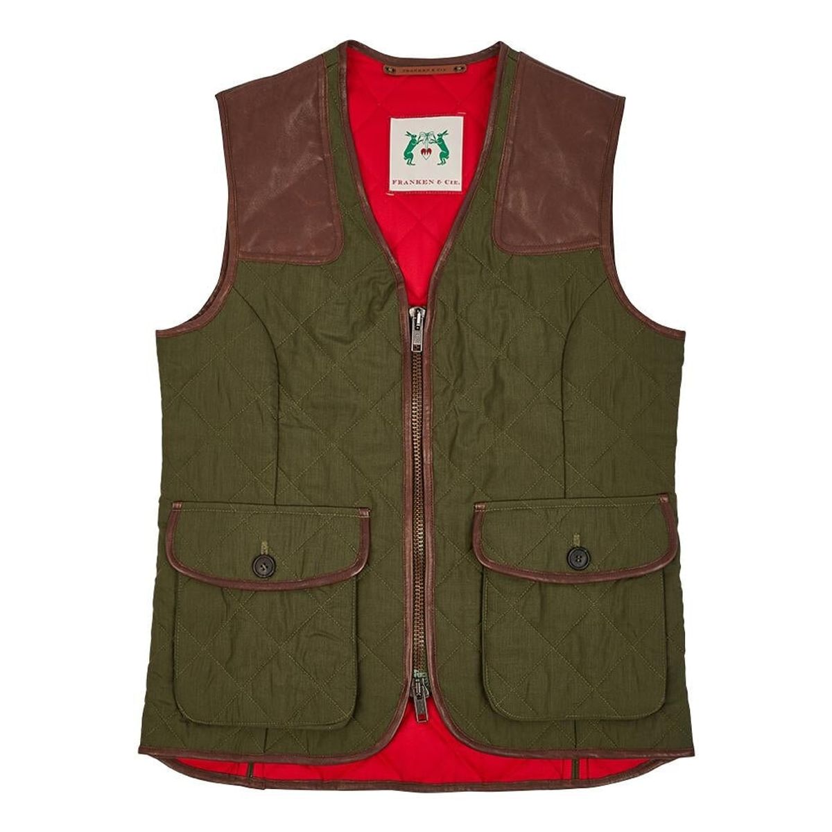 Franken & Cie Ladies skydevest, oilskin, oliven - 38 (M)