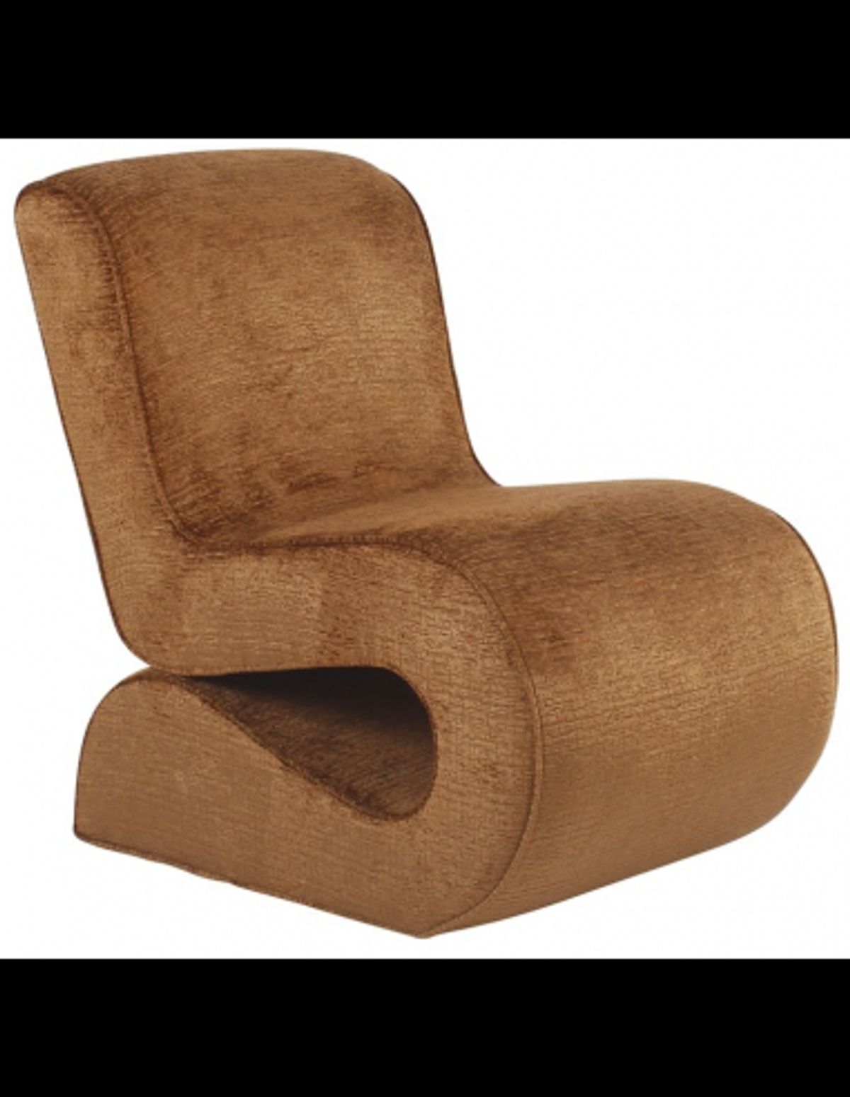 Frankie loungestol i chenille polyester B56,5 cm - Cognac