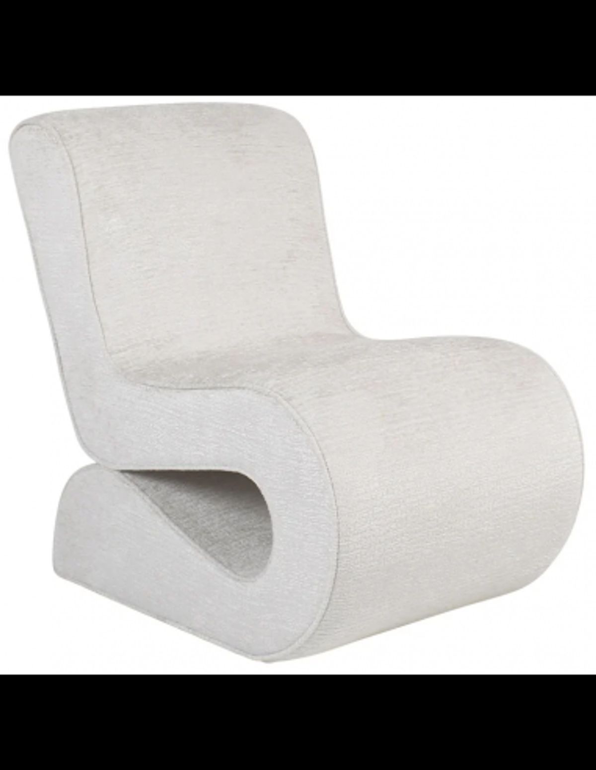 Frankie loungestol i chenille polyester B56,5 cm - Creme