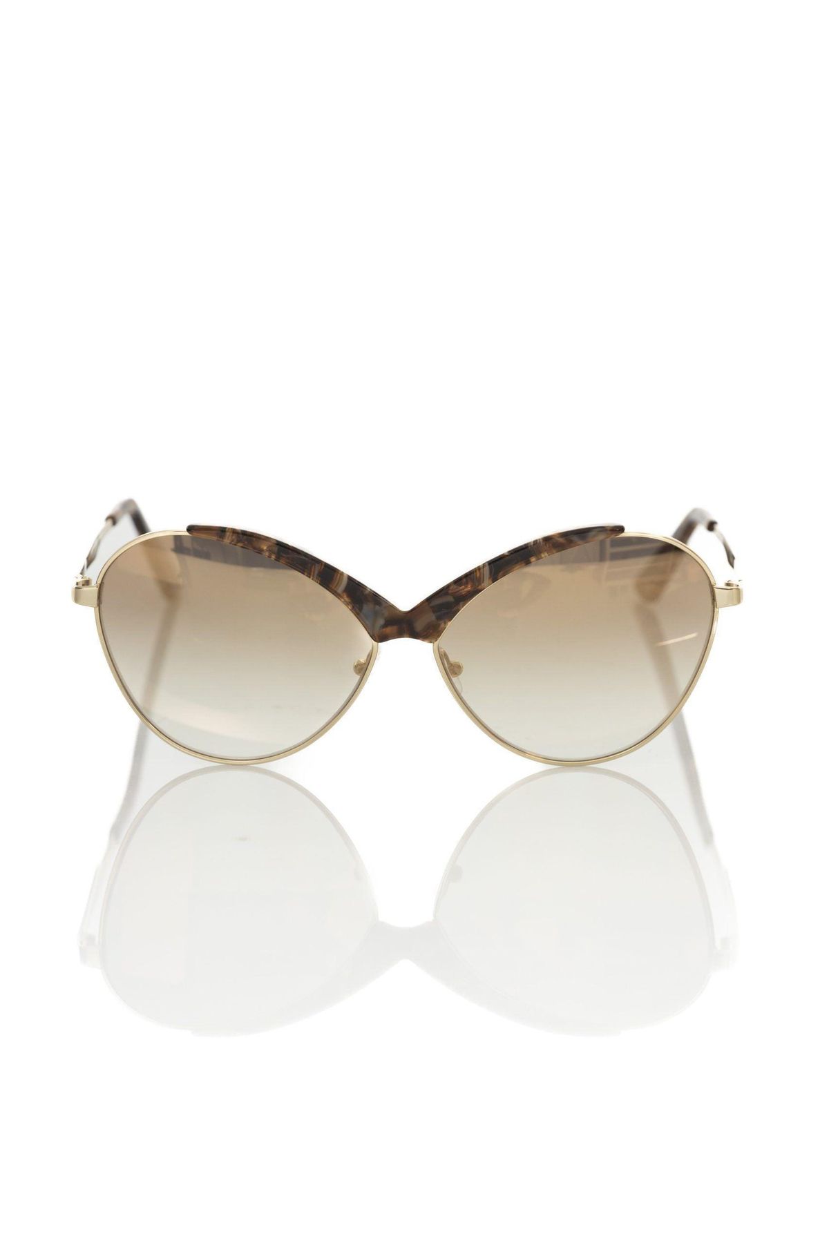 Frankie Morello Beige Metallic Dame Solbriller