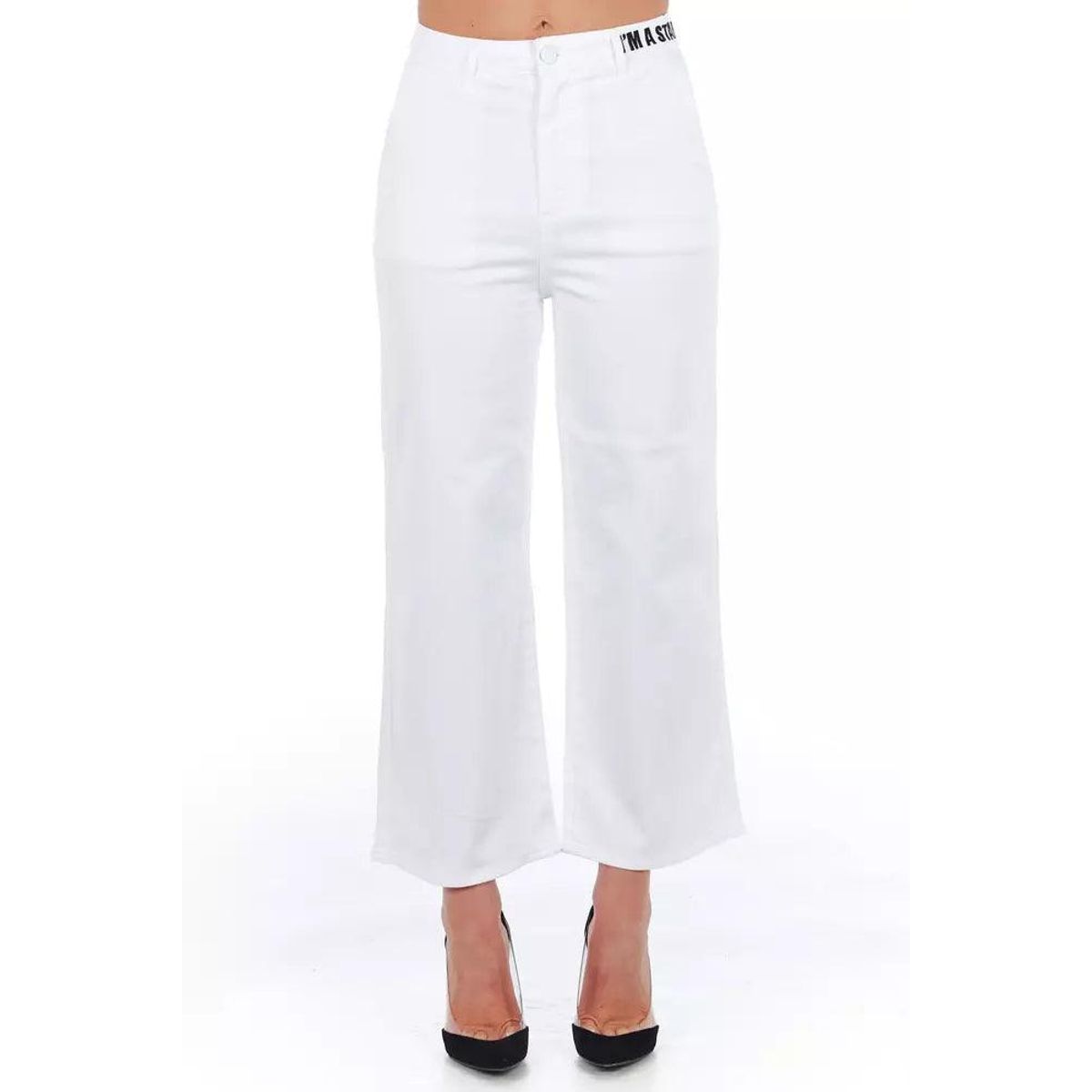 Frankie Morello White Cotton Dame Cropped Trouser