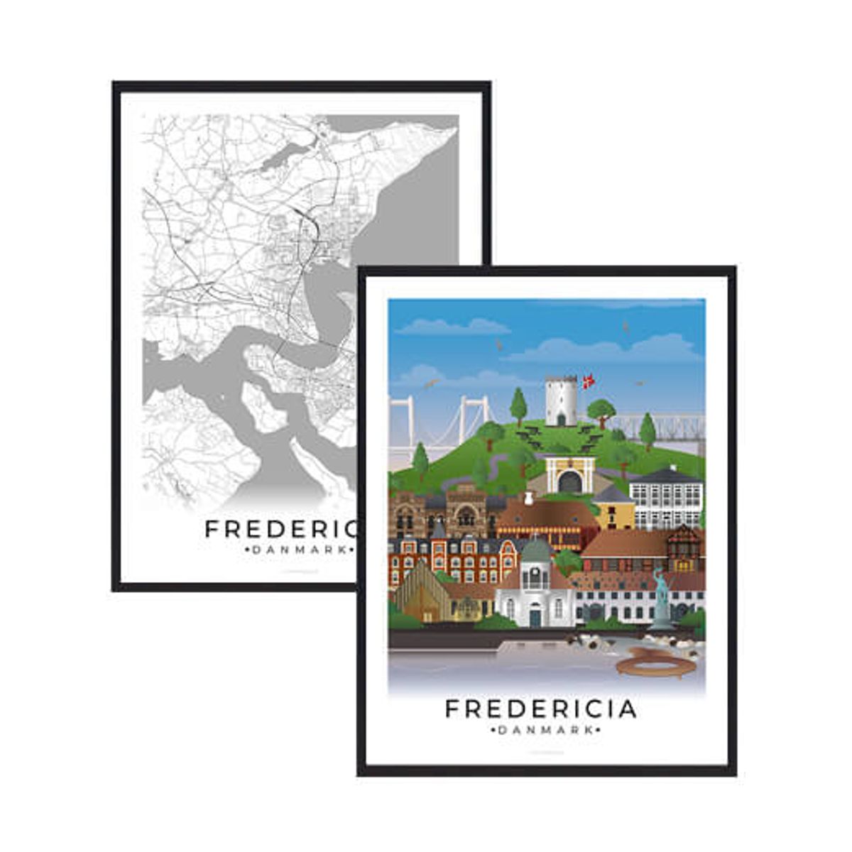 Fredericia byplakatsæt (Størrelse: M - 30x40cm)