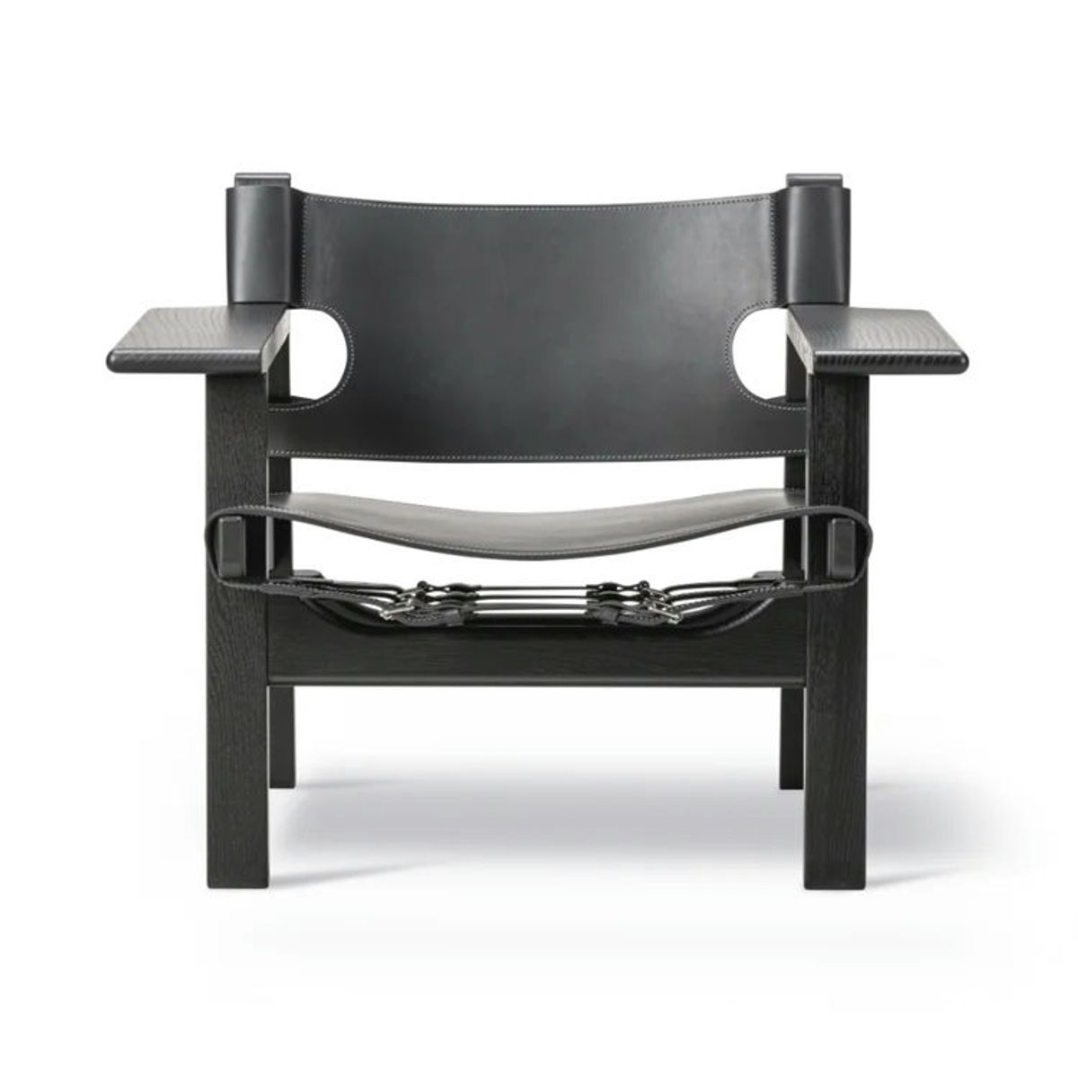 Fredericia Furniture Den Spanske Stol BM 2226 Leather Black / Oak Black Lacquered