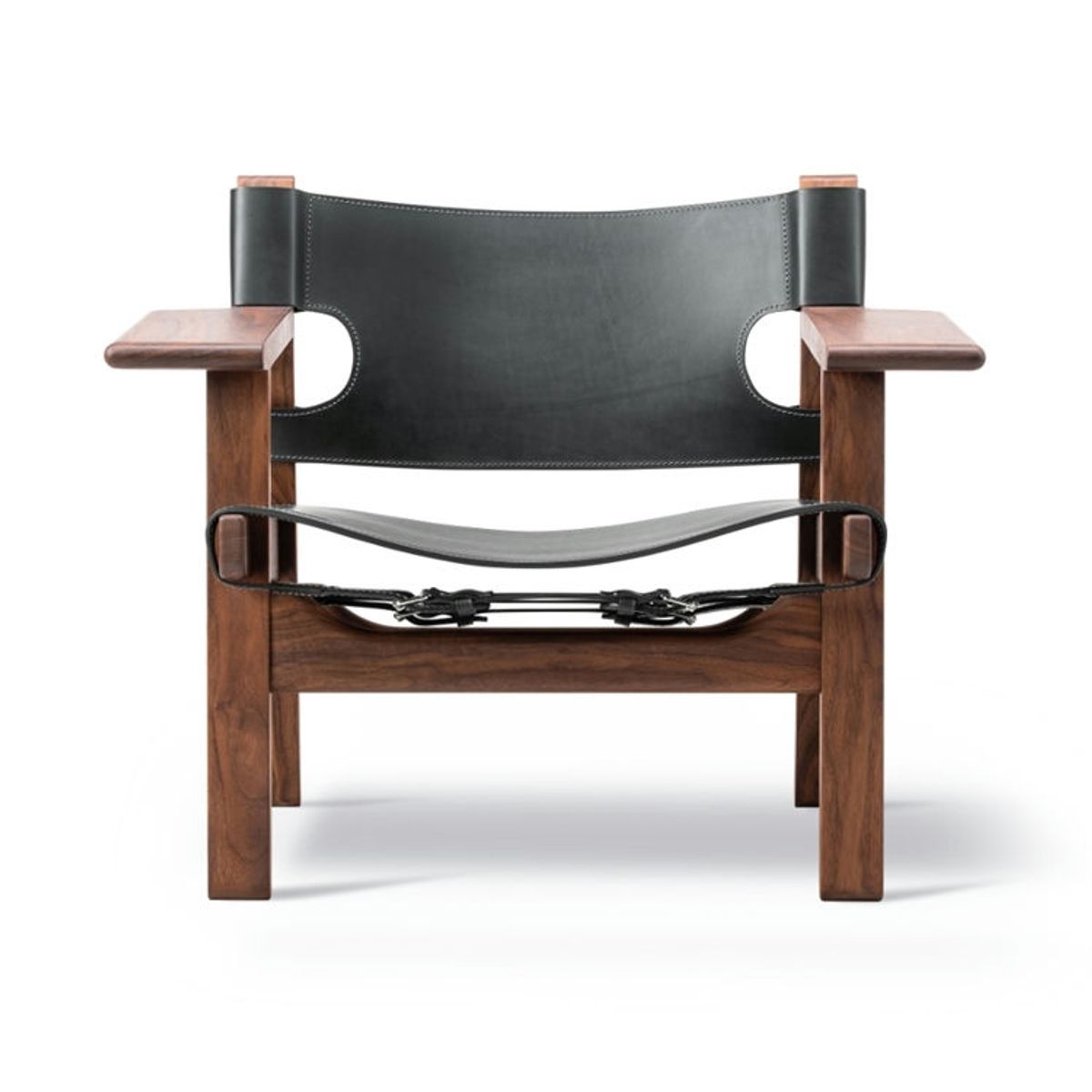 Fredericia Furniture Den Spanske Stol BM 2226 Leather Black / Walnut Oiled