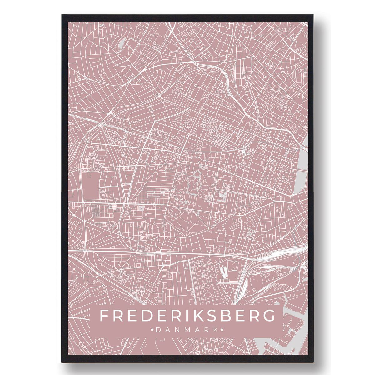 Frederiksberg byplakat - lyserød (Størrelse: XS - 15x21cm (A5))