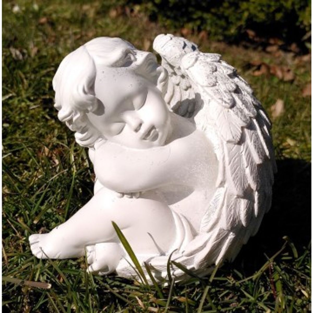 Fredfyldt engel 12,5 cm - Sølv - Engle statuer - GodKarmaShop