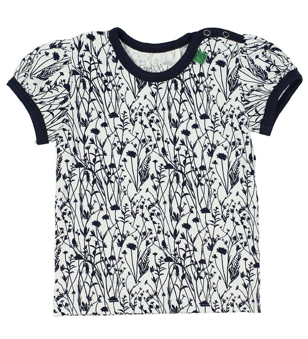 Freds World T-shirt - Creme/Navy m. Blomster