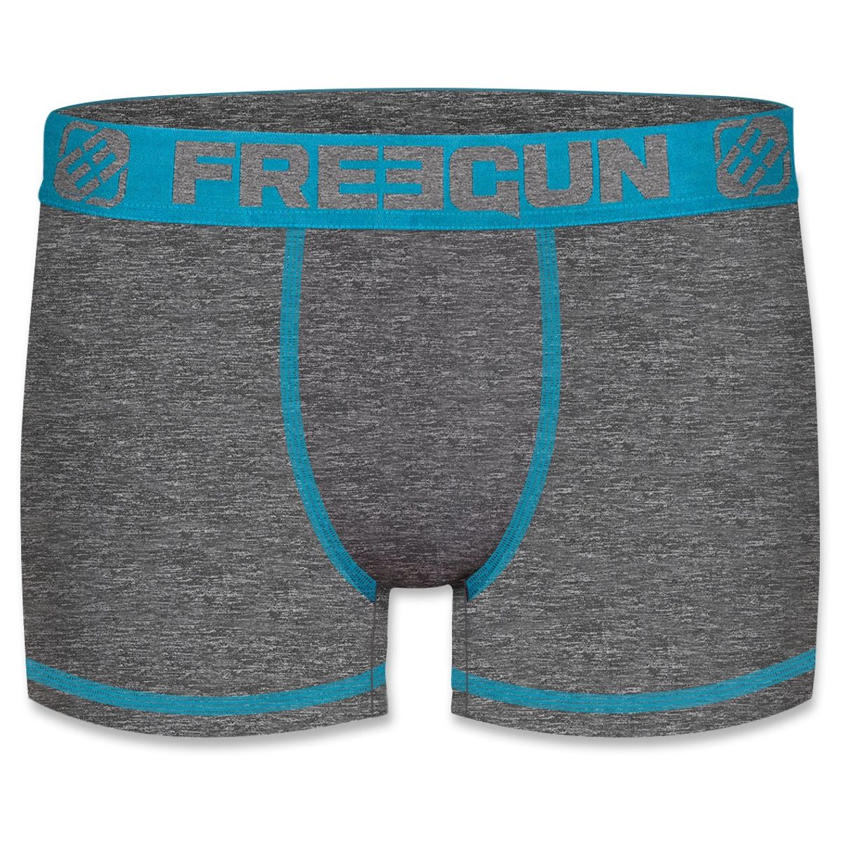 Freegun Boxershorts i Microfiber - Grå med Lys Blå