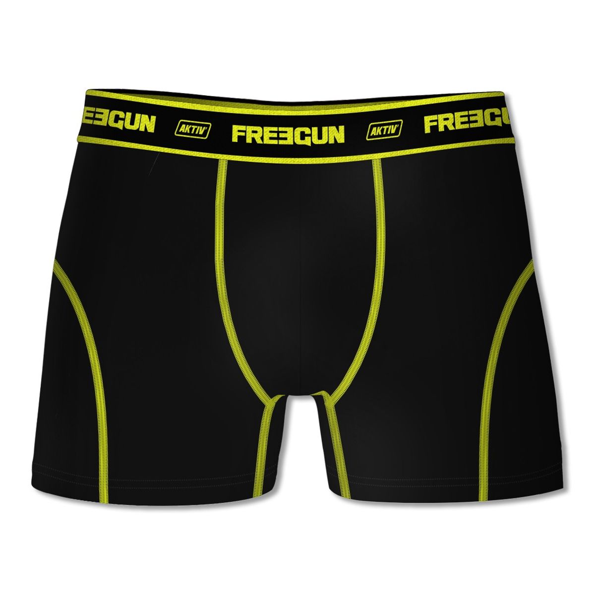 Freegun Sports Boxershorts i Microfiber - Sort/Gul