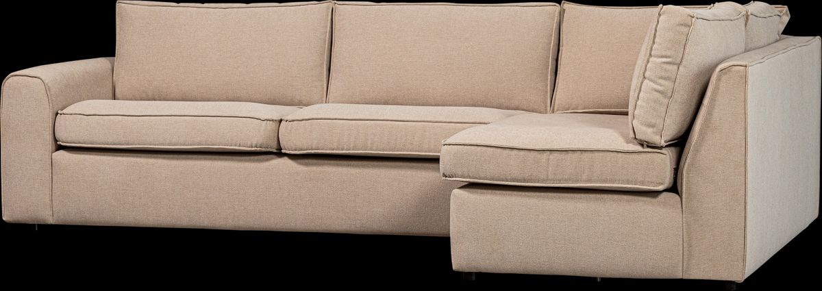 Freek, Hjørnesofa højrevendt, varm beige, H80x175x284 cm