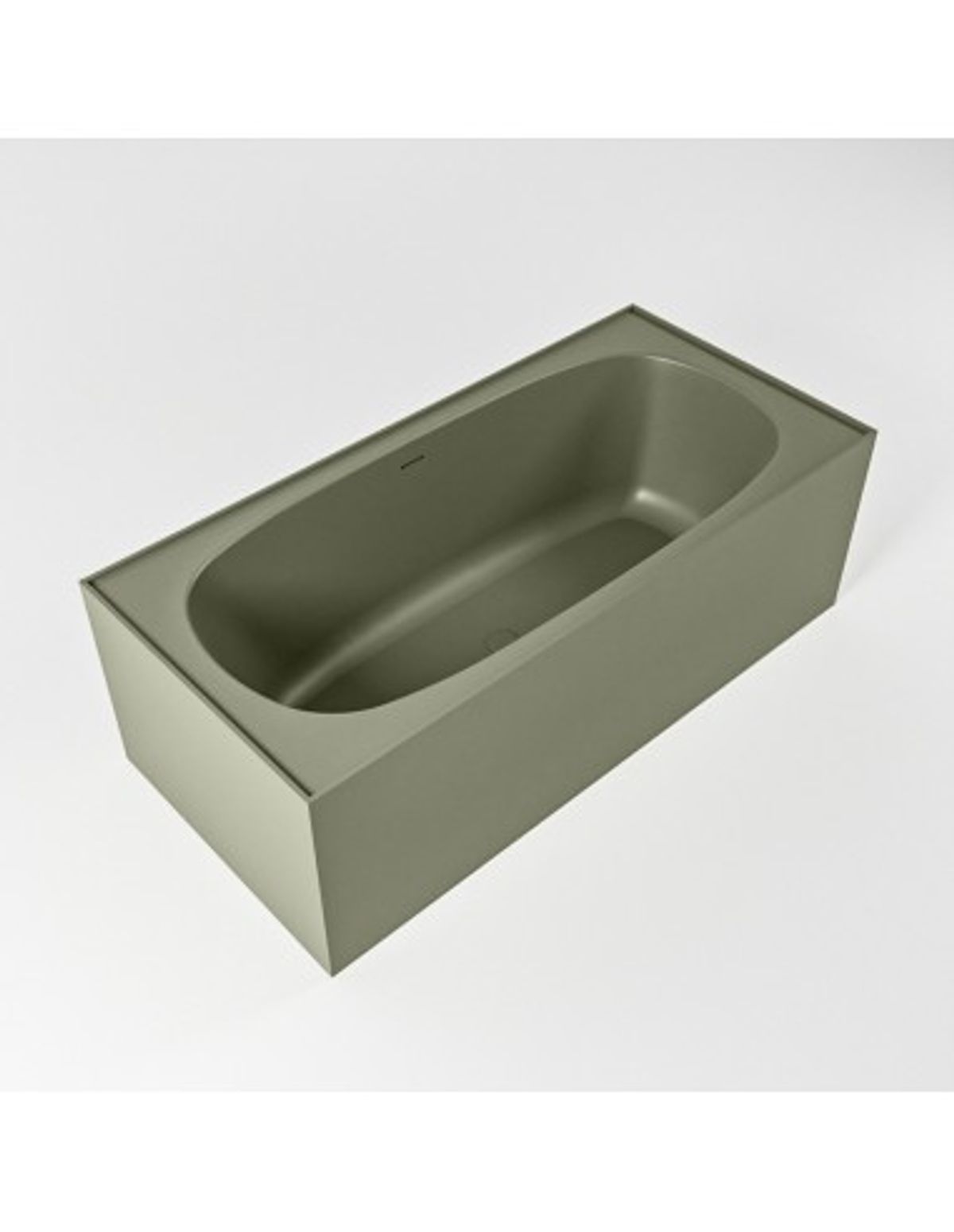 FREEZE fritstående badekar 180 x 85 cm Solid surface - Armygrøn