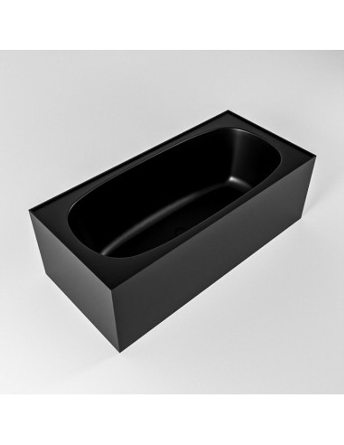 FREEZE fritstående badekar 180 x 85 cm Solid surface - Sort