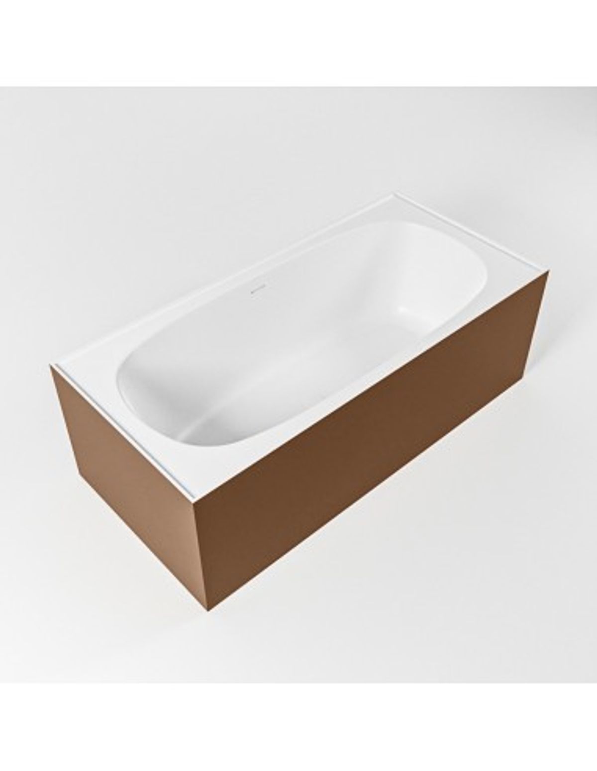 FREEZE fritstående badekar 180 x 85 cm Solid surface - Talkum/Rustbrun