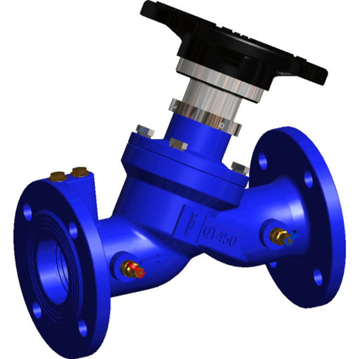 FRESE måleventil 125mm VODRV flange/flange stål blå