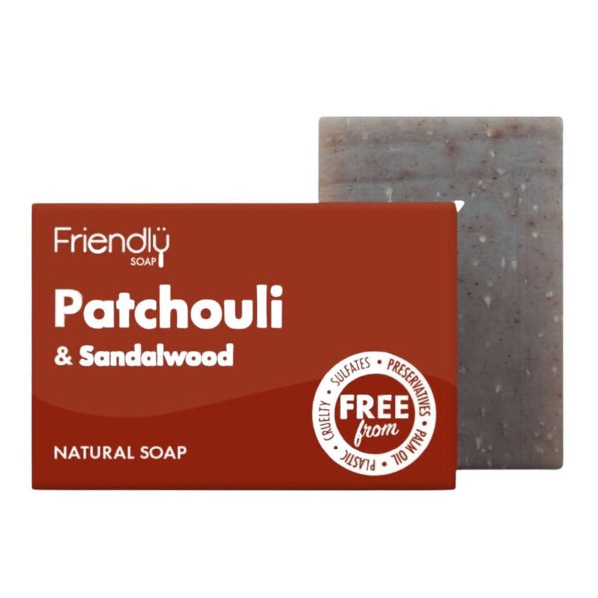 Friendly Soap - Friendly Sæbebar - Patchouli & Sandalwood - 100% Naturlig Og Vegansk