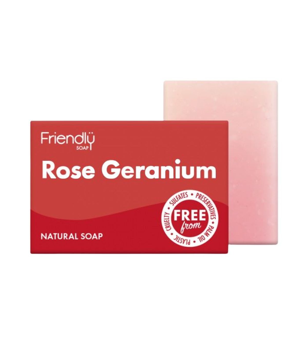 Friendly Soap - Friendly Sæbebar - Rose & Geranium - 95 Gram