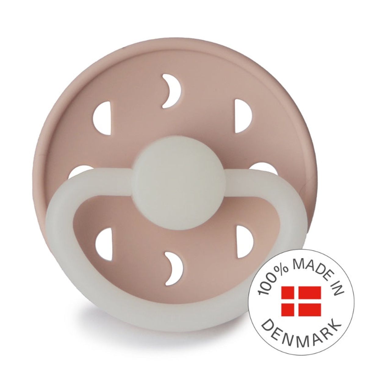 FRIGG - Moon Phase Round Silicone Pacifier Size 2 - Blush Night