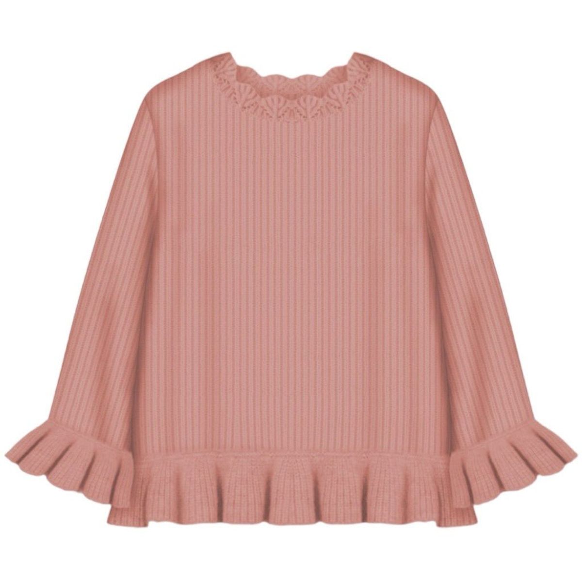 Frilly knit blouse - Light pink / 18-24m - 92cm