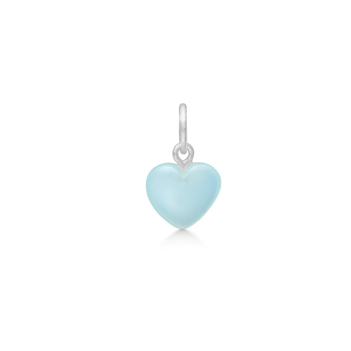 Frk Lisberg Stone Heart Sterling Sølv Vedhæng med Aqua Calcedon