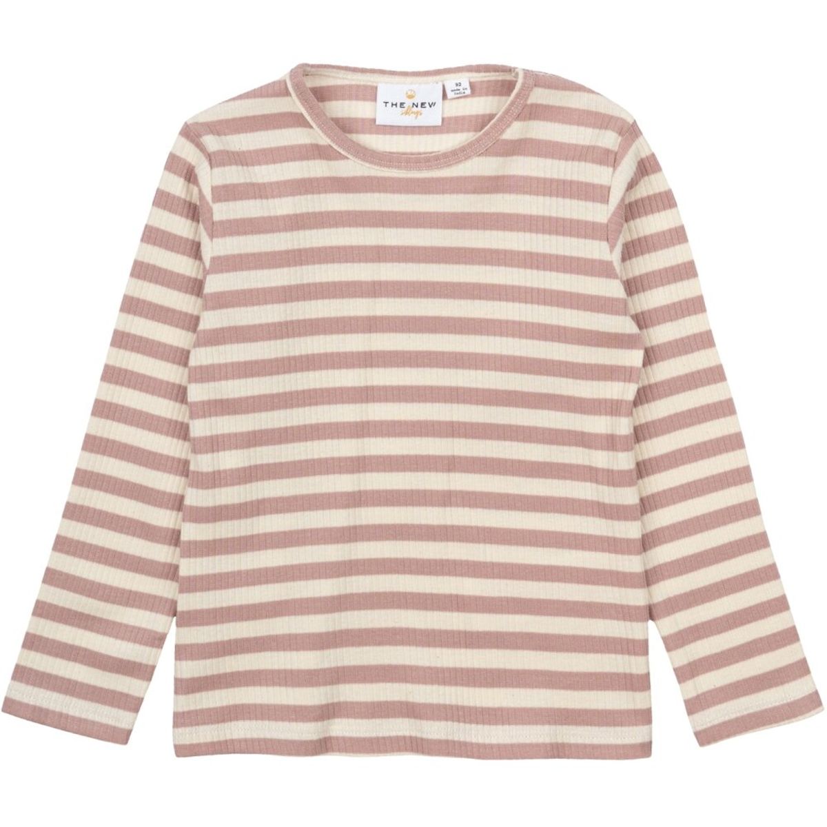 Fro Uni LS Rib T-shirt - ROSESTRIPE - 80